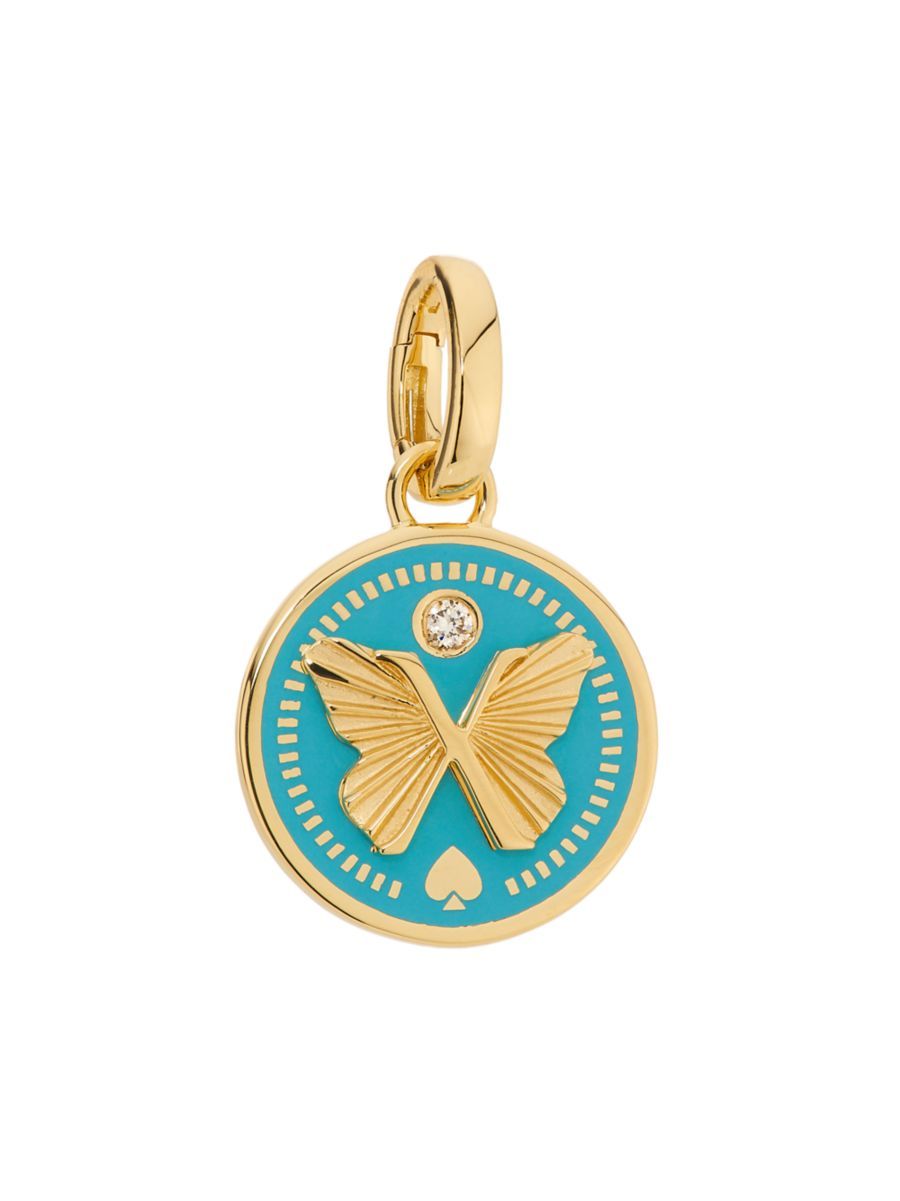 Reverie: The Path To Joy 18K Yellow Gold, 0.02 TCW Diamond & Enamel Petite Medallion | Saks Fifth Avenue