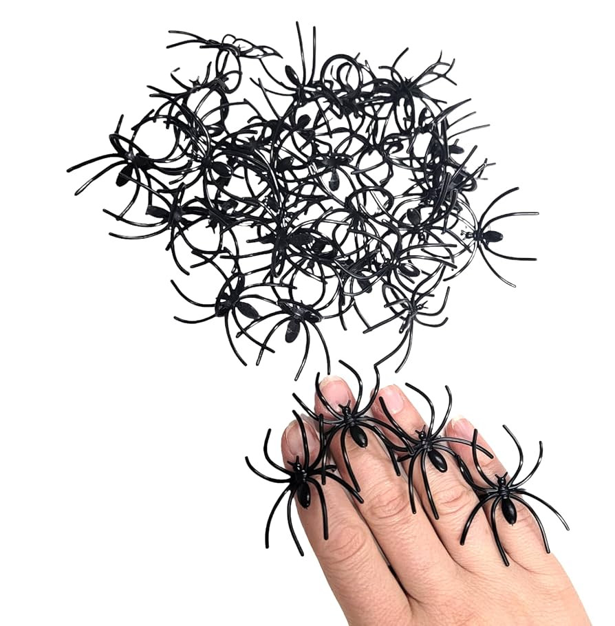 Black Halloween Realistic Spider Rings 36 Pcs. (Plastic) Kids Size! Great Bulk Pack for Party Fav... | Amazon (US)