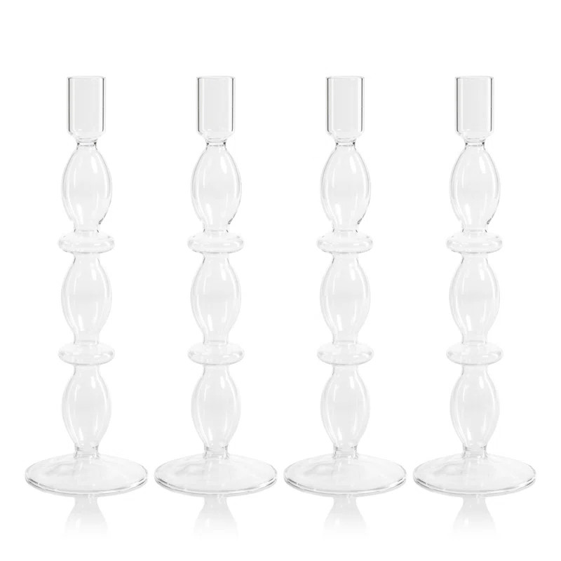 Salerno 10.5'' H Glass Tabletop Candlestick | Wayfair North America