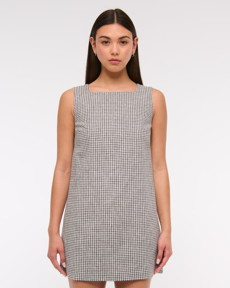 Women's High-Neck Linen-Blend Mini Dress | Women's Dresses & Jumpsuits | Abercrombie.com | Abercrombie & Fitch (US)