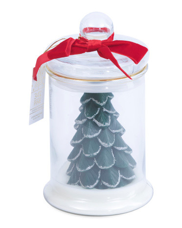 16.1oz Tree In Jar Candle With Bow On Lid | TJ Maxx
