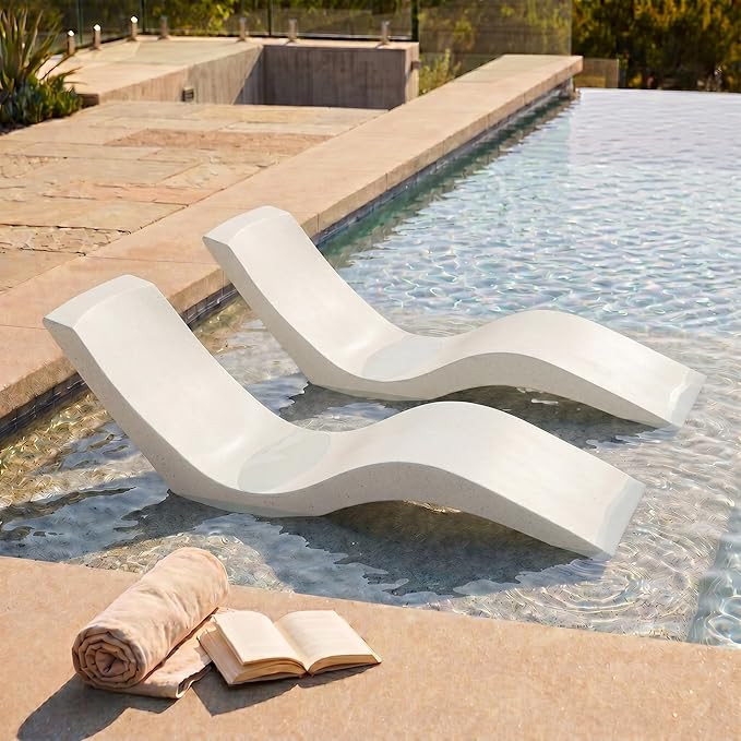 Aqua Outdoors Luxury in-Pool Chaise Lounge Chairs, 2-Pack for Tanning Ledge & Sun Shelf, Fits 9 I... | Amazon (US)