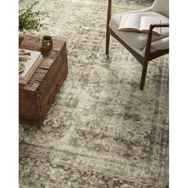 Magnolia Home By Joanna Gaines X Loloi Sinclair Machine Washable Pebble / Taupe Area Rug | Wayfair North America