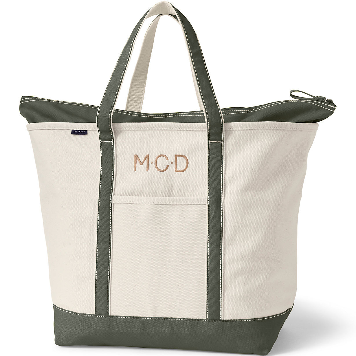 Medium Natural 5 Pocket Open Top Canvas Tote Bag | Lands' End (US)