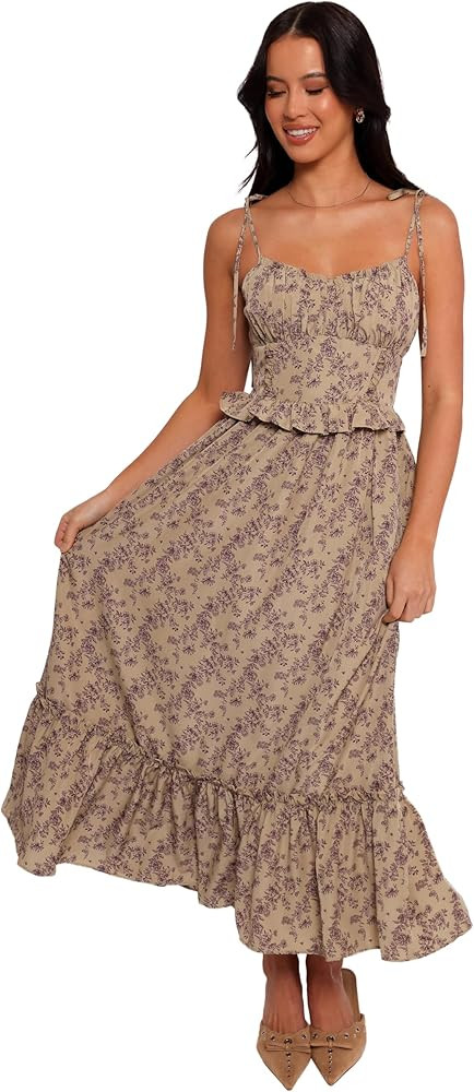 Petal & Pup Women's Karie Midi Dress - Olive/Dark Purple | Amazon (US)