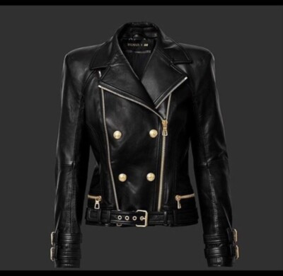 balmain HM leather jacket women | eBay | eBay US