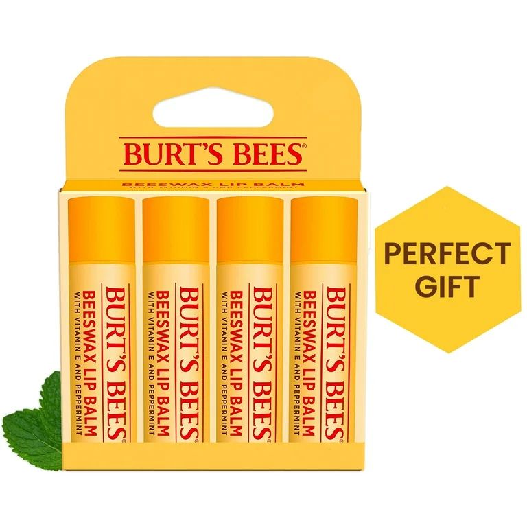 Burt's Bees Beeswax Lip Balm, 4-Pack, 0.15 oz. - Walmart.com | Walmart (US)