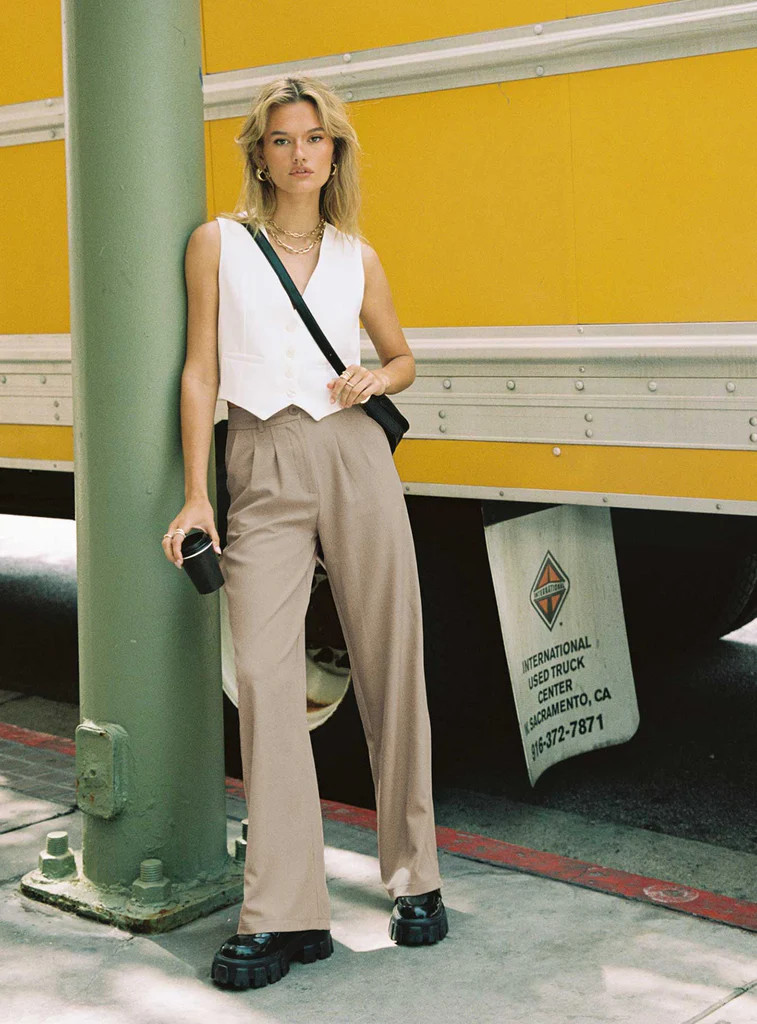 Archer Pants Taupe | Princess Polly US