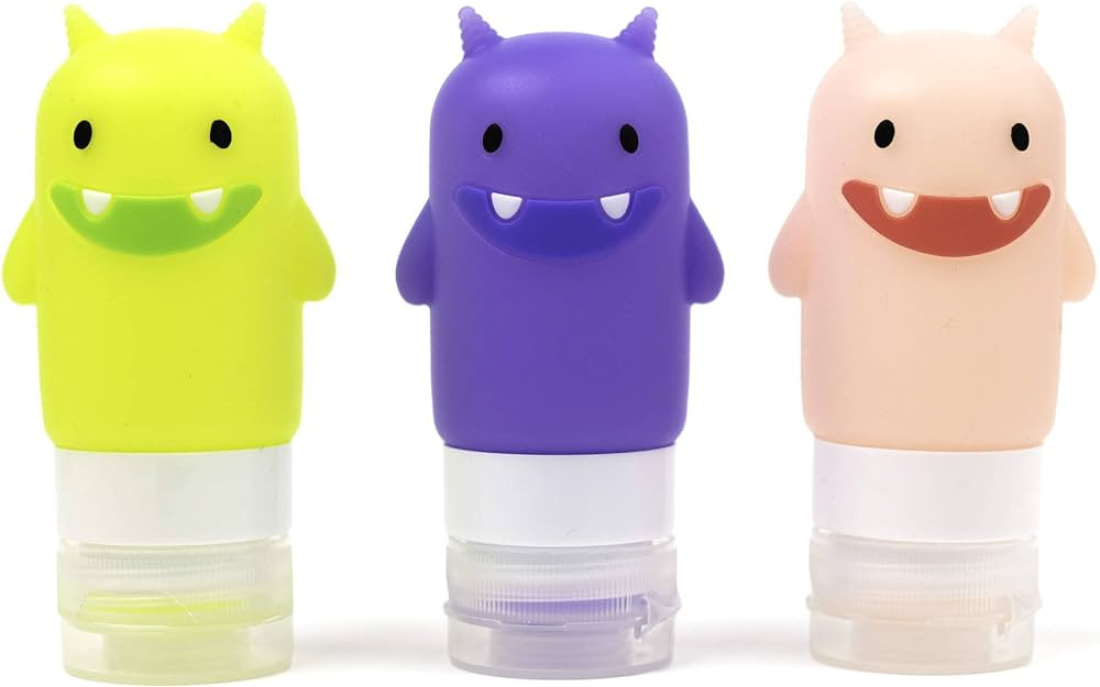 Yumbox Silicone Condiment Squeeze Bottles (Funny Monsters) Set of 3 Leakproof Dressing bottles. | Amazon (US)