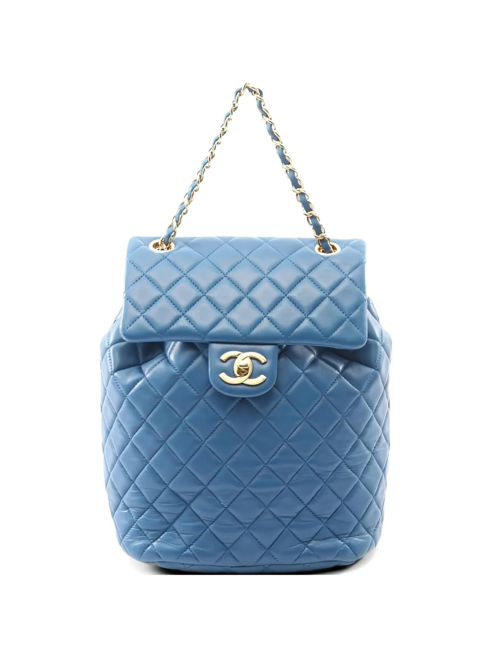 CHANEL Pre-Owned 2019 matelasse backpack - Blue | Farfetch Global