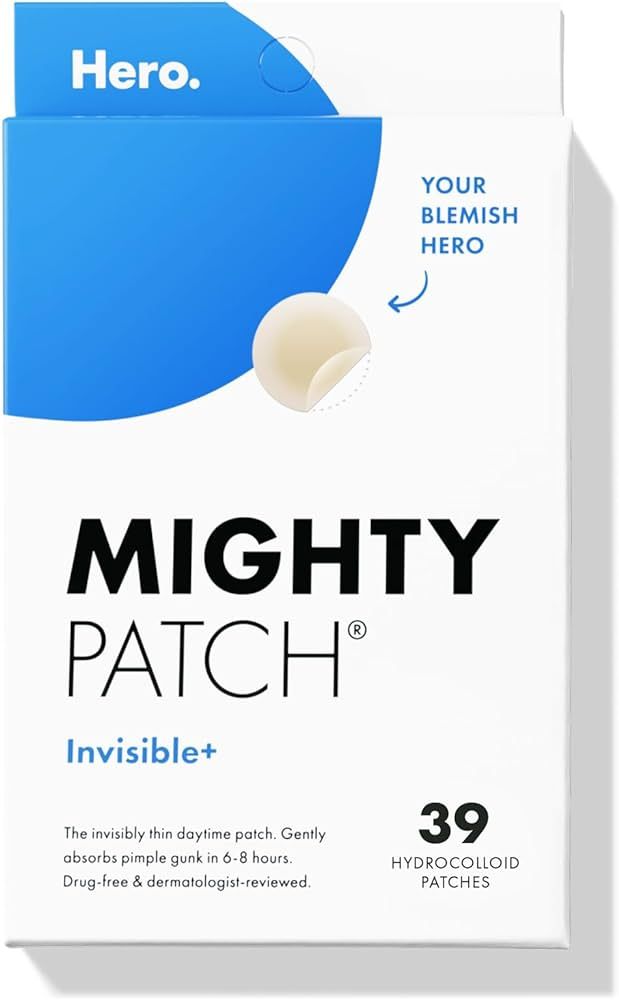 Mighty Patch™ Invisible+ patch from Hero Cosmetics - Daytime Hydrocolloid Acne Pimple Patches f... | Amazon (US)