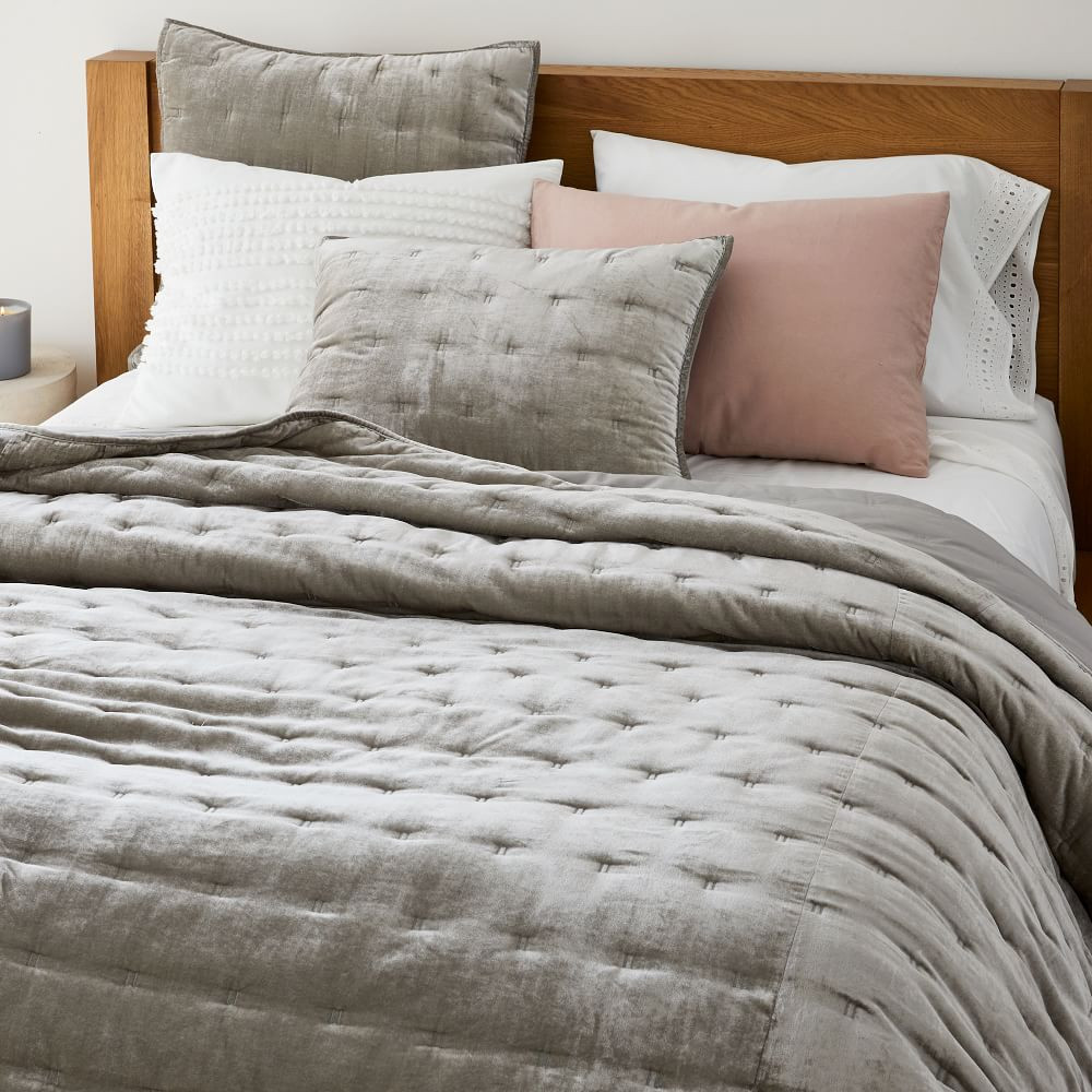 Lush Velvet Tack Stitch Quilt & Shams | West Elm (US)