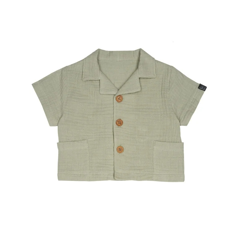Modern Moments by Gerber Baby Boy Shirt and Short Outfit Set, Sizes 0/3 Months - 24 Months | Walmart (US)