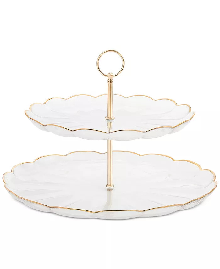 Martha Stewart Collection 2-Tiered Server with Gold Edge, Created for Macy's & Reviews - Servewar... | Macys (US)