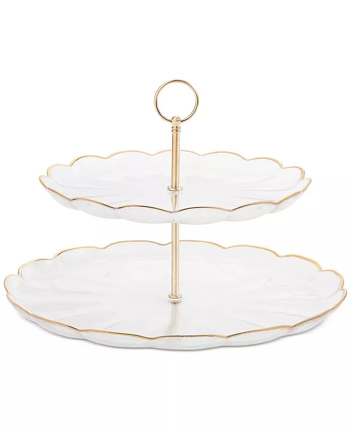 Martha Stewart Collection 2-Tiered Server with Gold Edge, Created for Macy's & Reviews - Servewar... | Macys (US)