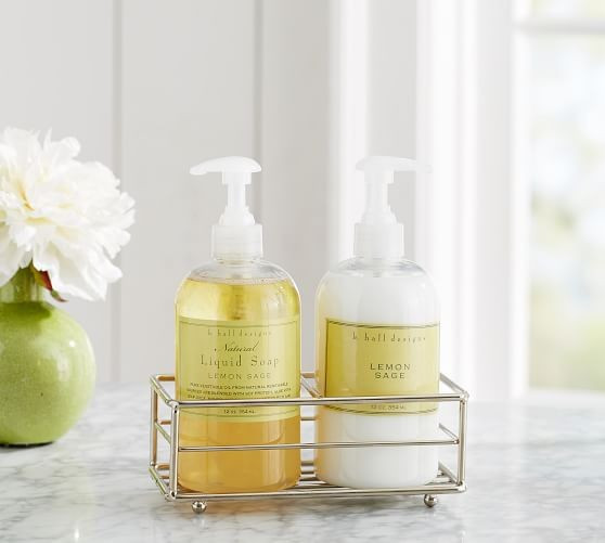 K. Hall Lemon Sage Soap & Lotion Caddy Set | Pottery Barn (US)