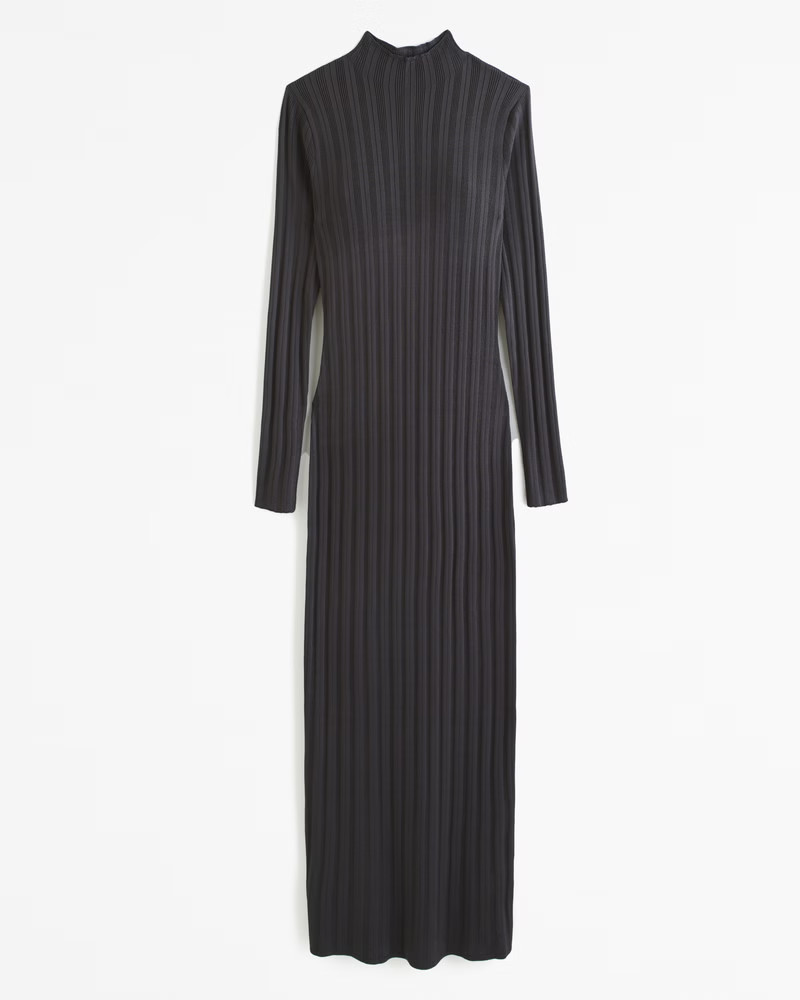 Long-Sleeve Glossy Maxi Sweater Dress | Abercrombie & Fitch (US)