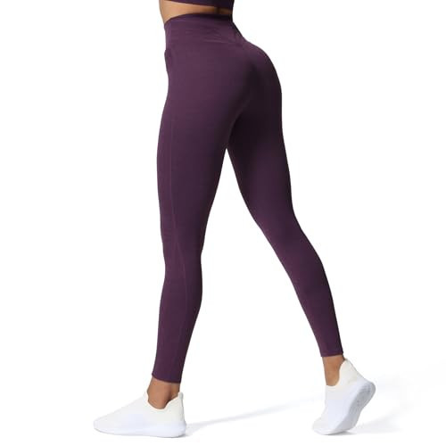 Aoxjox High Waisted Workout Leggings for Women Trinity Yoga Pants 26.5" (Deep Purple Marl, X-Large) | Amazon (US)