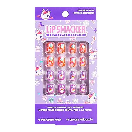 Lip Smacker Unicorn Holiday Press On Nails Stocking Christmas Gifts For Girls Kids | Amazon (US)