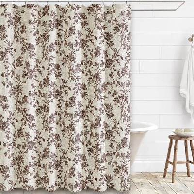 Brown Shower Curtain Floral Cotton Linen Cottagecore Shower Curtain for Bathroom 70.8x70.8 Inch | Target