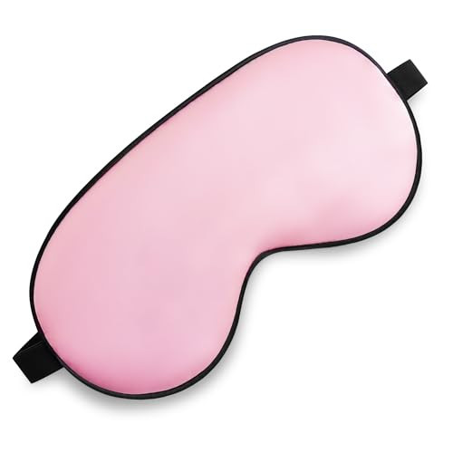 Sleep Mask, Silk Eye Mask for Sleeping with Adjustable Strap, Blindfold Eyeshade for Men & Women, Comfortable & Soft Eye Cover Eyeshade for Night Sleep (Rose Pink) | Amazon (US)