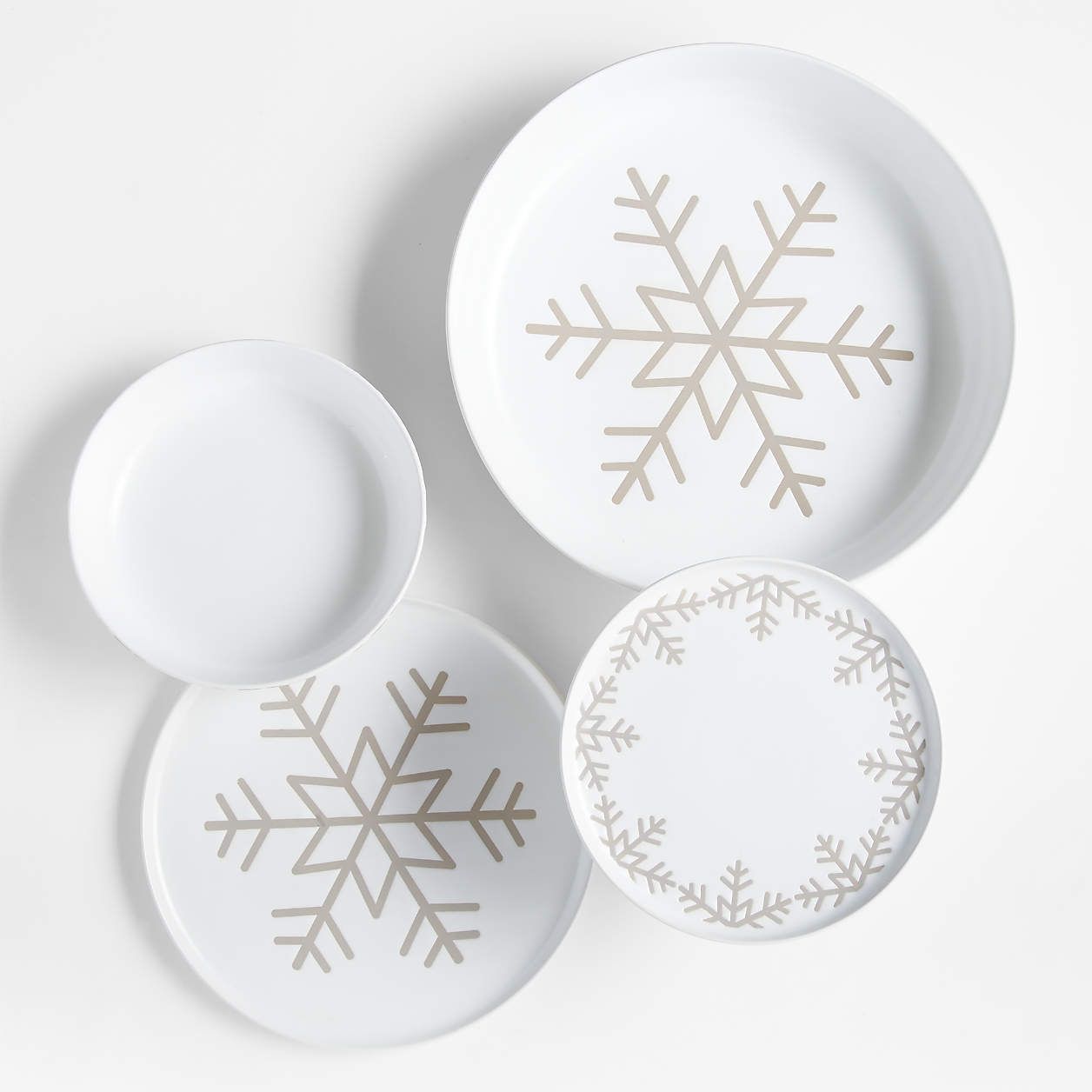 Snowflake Wren Dinner Plate | Crate and Barrel | Crate & Barrel