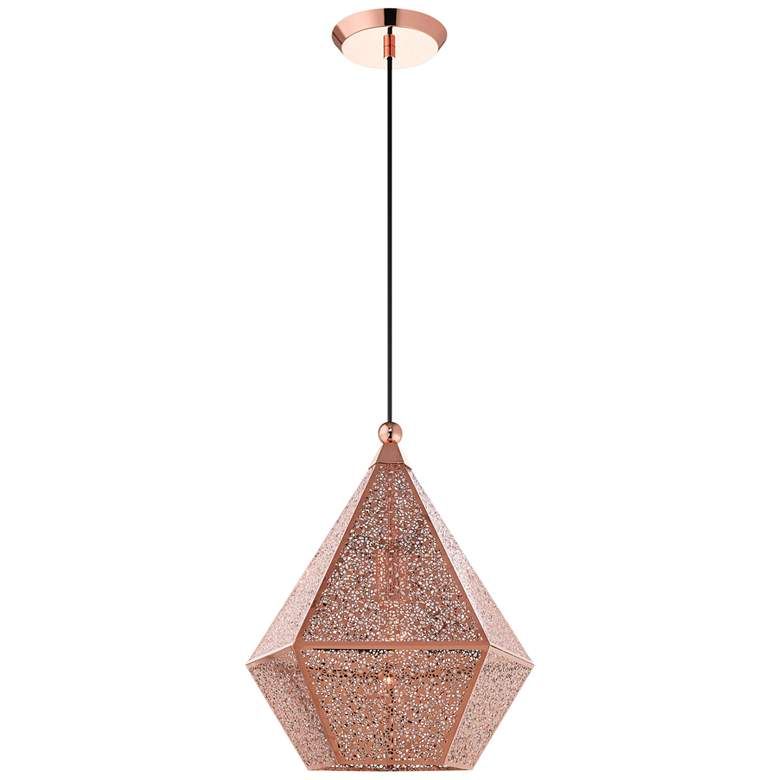 Aberdeen 13 3/4" Wide Rose Gold Diamond-Shaped Modern Pendant Light - #84P94 | Lamps Plus | Lamps Plus