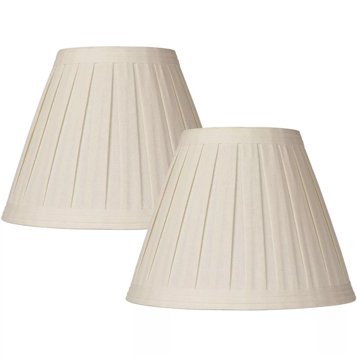Springcrest Set of 2 Creme Linen Box Pleated Medium Drum Lamp Shades 7" Top x 14" Bottom x 11" Hi... | Target