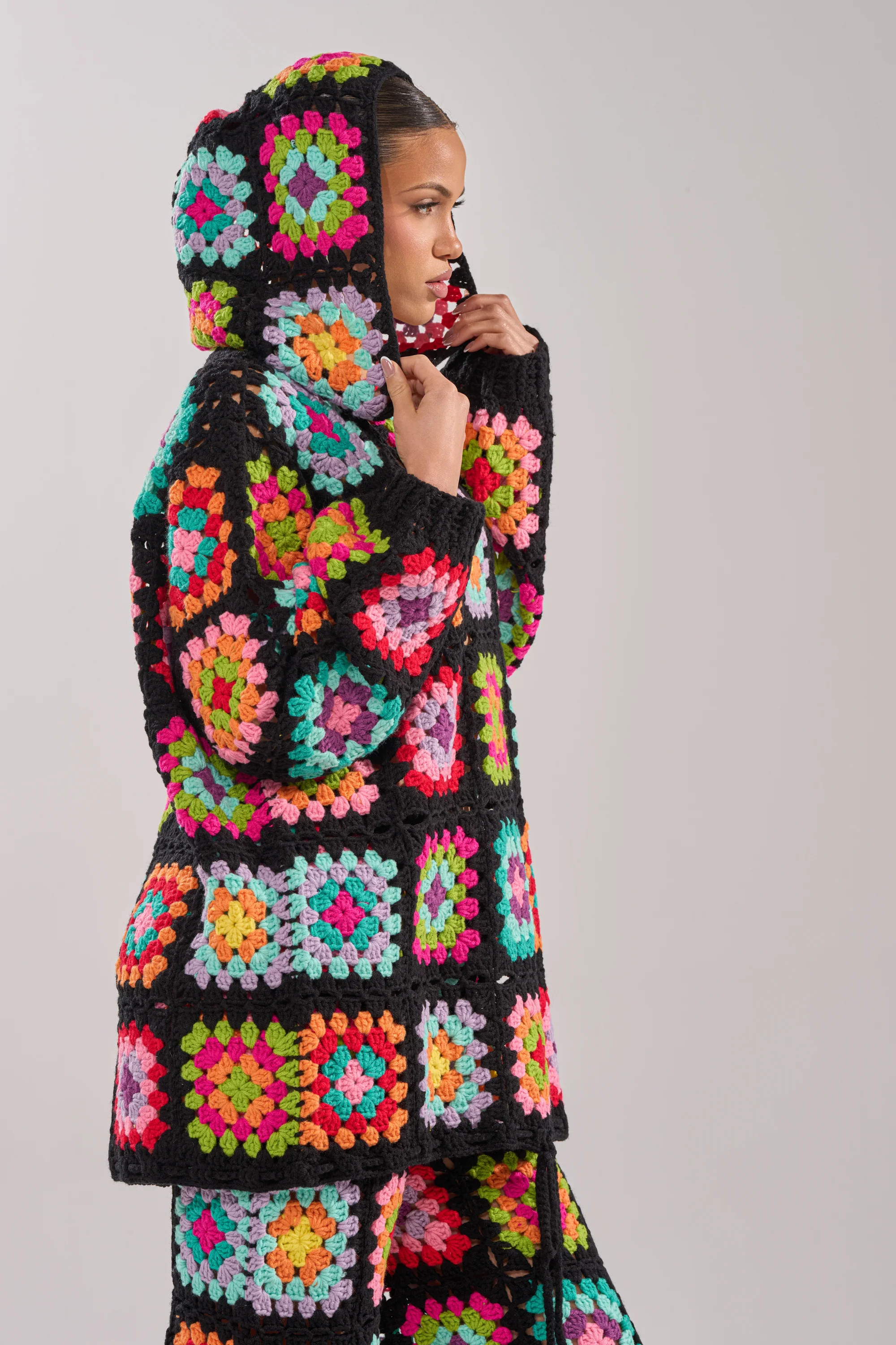 FESTIVAL GIRLY OVERSIZED CROCHET SWEATSHIRT IN MULTI | AKIRA