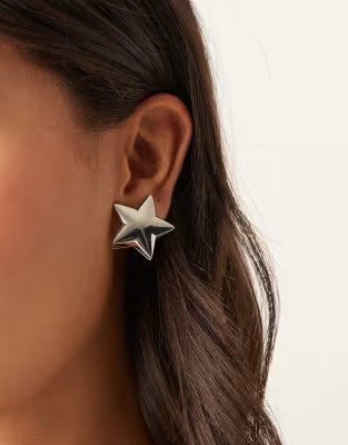 DesignB London statement star stud earrings in silver | ASOS | ASOS (Global)