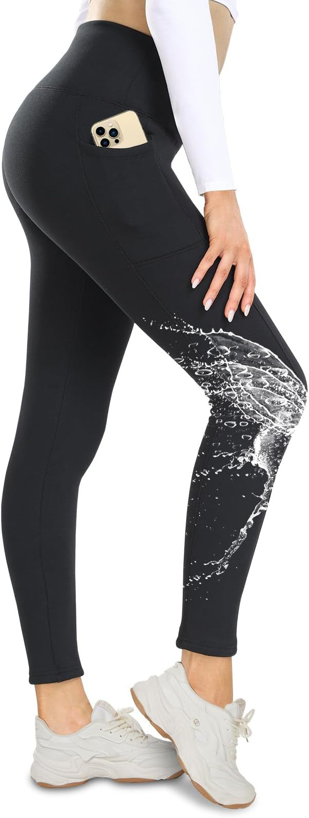 NexiEpoch Fleece Lined Leggings Women with Pockets - Water Resistant Winter Thermal High Waisted ... | Amazon (US)