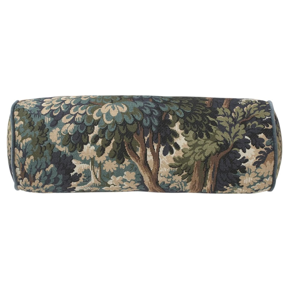 Beatrix Tapestry Forest Bolster Pillow - 7x20 | Kathy Kuo Home