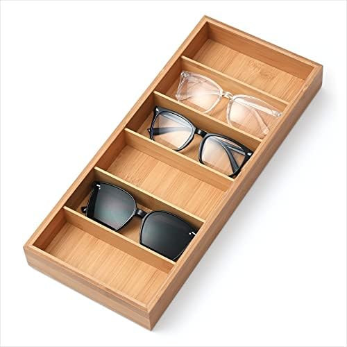 LunaLife Bamboo 6-Slot Sunglasses Trays, Sunglasses Storage Case, Eyeglass Display Organizer Eyewear | Amazon (US)