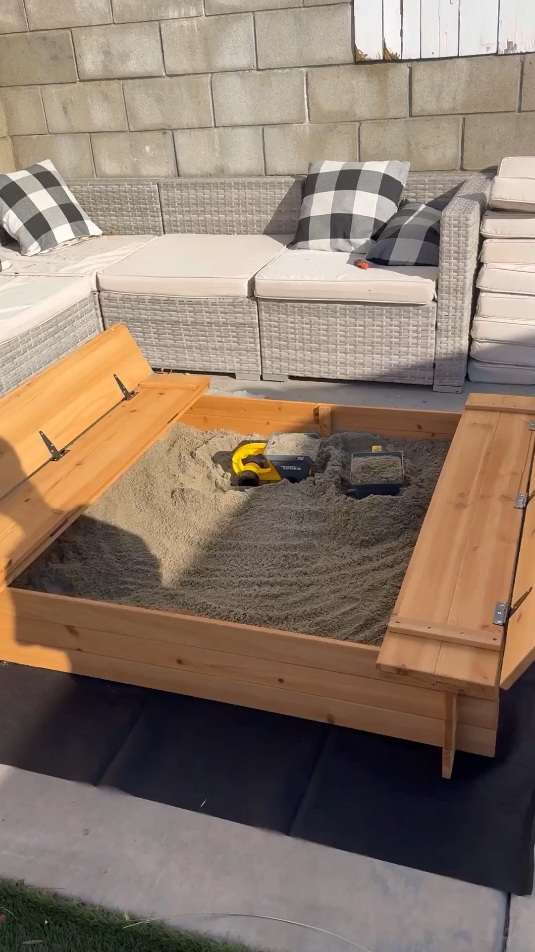 Kids sandbox and toys