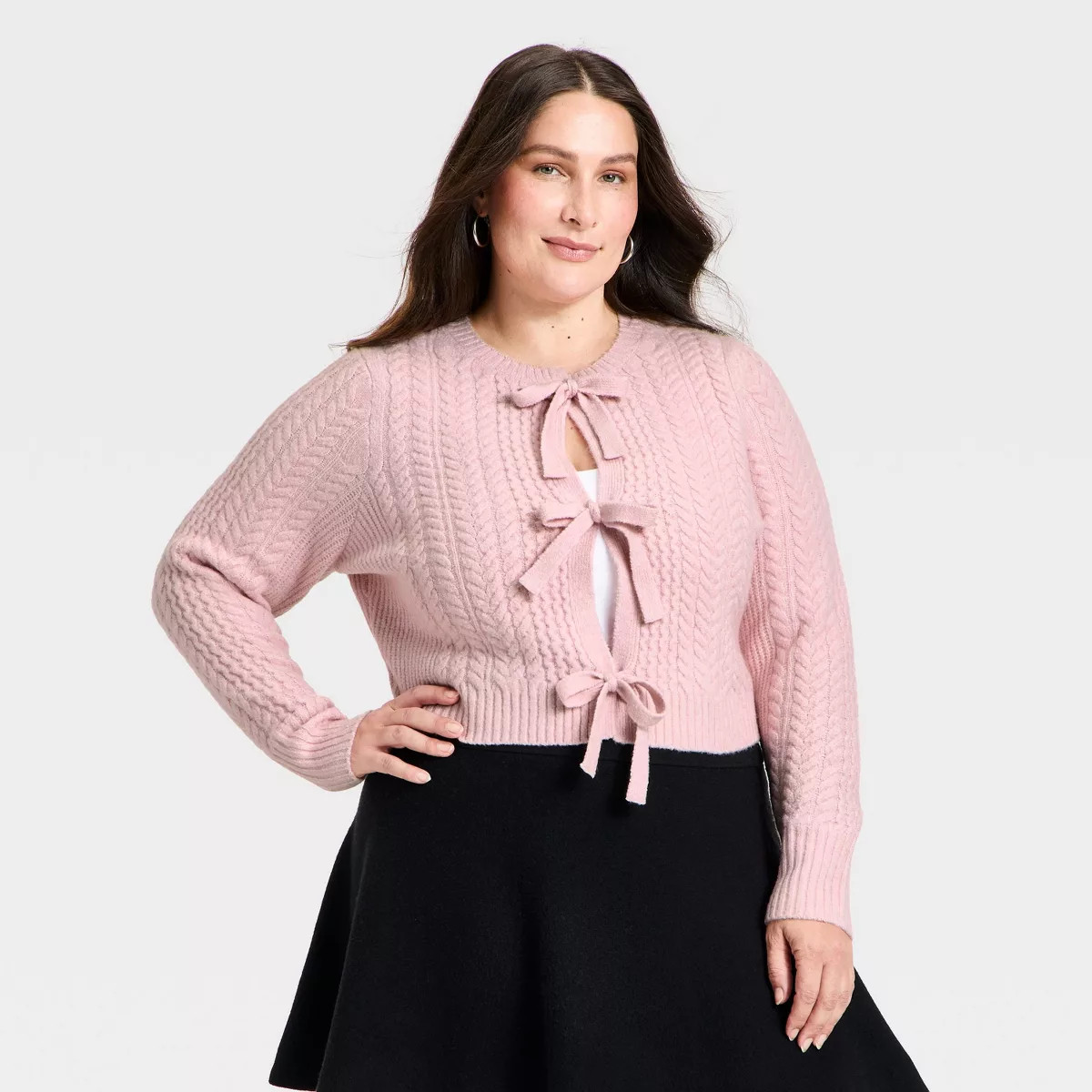 Women's Long Sleeve Bow Cardigan Sweater - A New Day™ | Target
