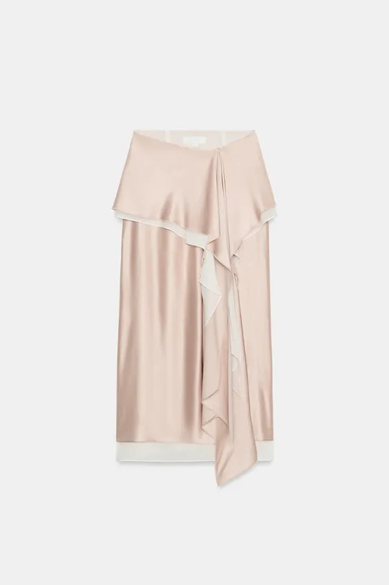 ZW COLLECTION SATIN FLOWING SKIRT | Zara UK