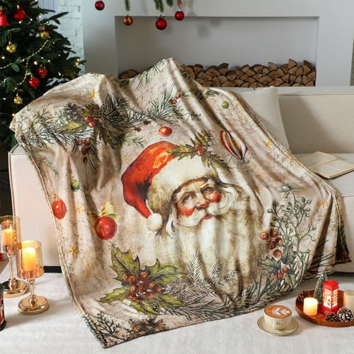 Breling Christmas Throw Blanket Santa Claus 60"x50" Flannel Soft Holiday | Amazon (US)