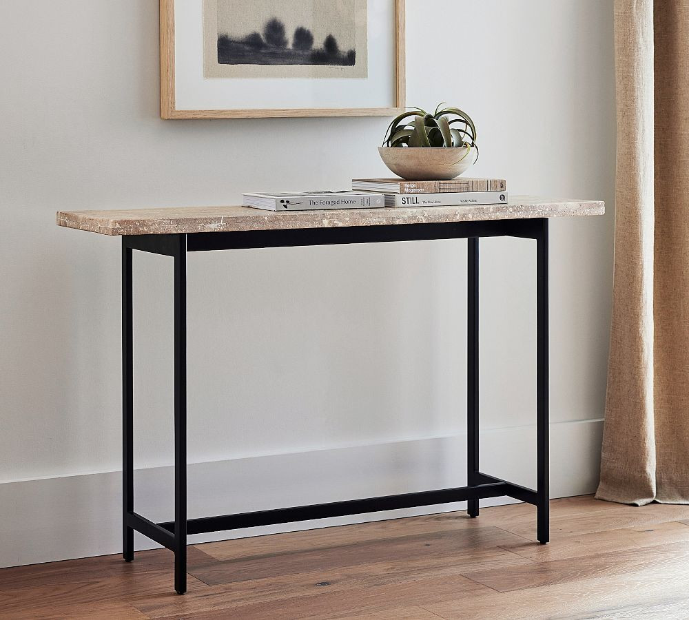Lennox Travertine Console Table | Pottery Barn (US)