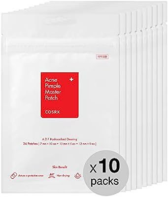 COSRX Acne Pimple Master Patch 240 Patches (10 Packs of 24 Patches) | A.D.F. Hydrocolloid Dressin... | Amazon (US)