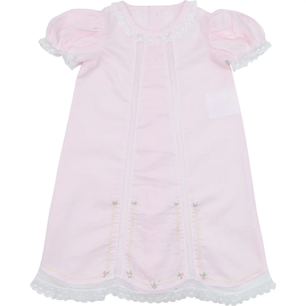 Pink Heirloom Rosebud Baby Gown | Cecil and Lou