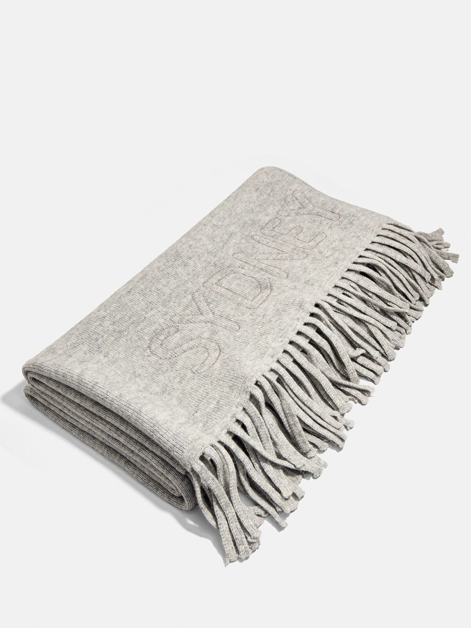 Pure Merino Wool Custom Blanket - Cloud Gray/Dark Gray | BaubleBar