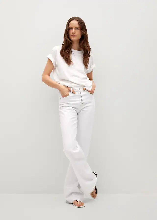 Wide leg high waist jeans | MANGO (US)