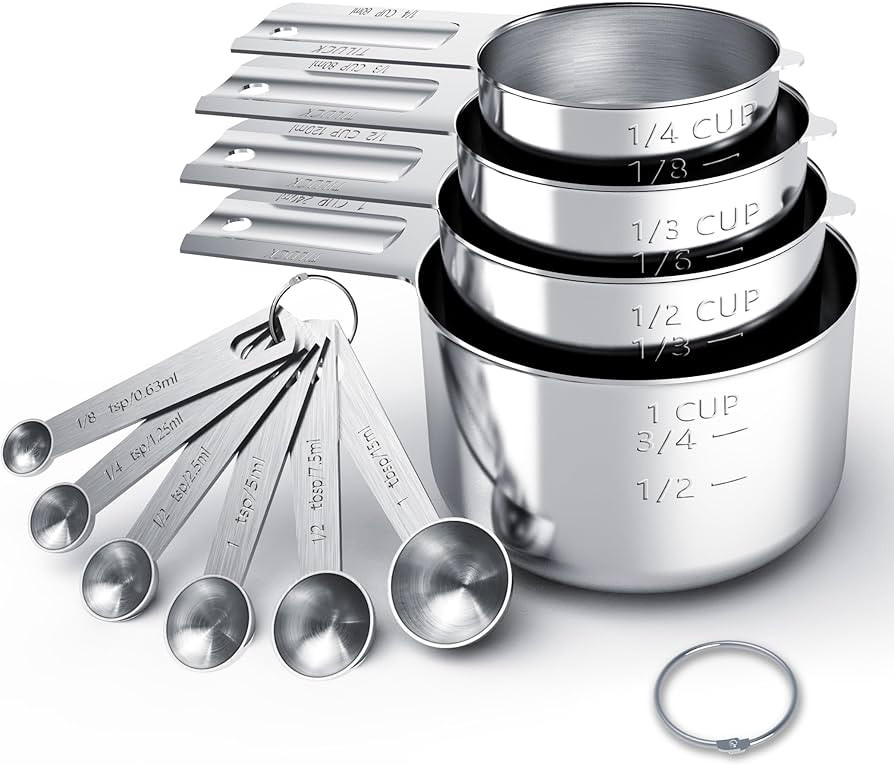 TILUCK Stainless Steel Measuring Cups & Spoons Set, Cups and Spoons | Amazon (US)