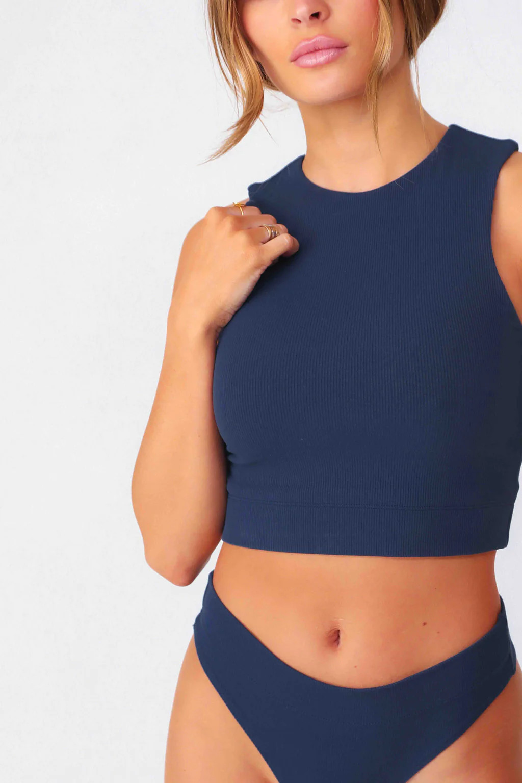 NAVY FULL COVERAGE TANK | Kittenish