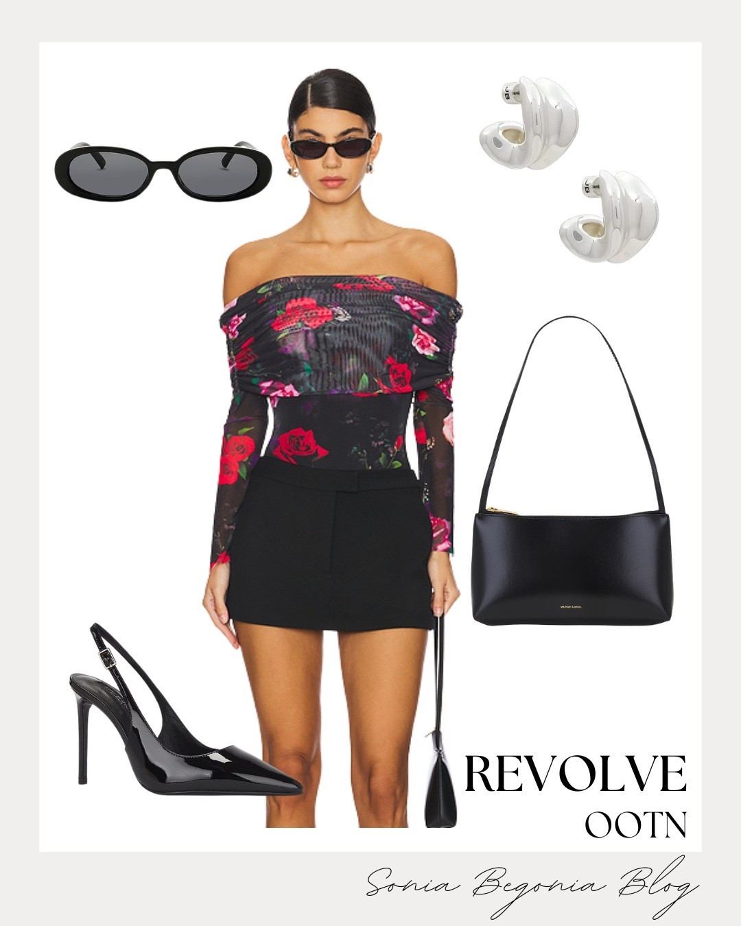 Revolve Night Out! 🌹

Elevate your evening look with this edgy and romantic floral ensemble from Revolve! ✨

I am obsessed with the dark, moody vibe of this outfit. The statement piece is the off-the-shoulder mesh bodysuit featuring a vibrant red rose print and long sleeves. I love pairing it with a sleek black mini skirt for a balanced silhouette. Finish the look with pointed-toe slingback pumps, a minimalist black shoulder bag, and chunky silver hoop earrings for a touch of cool-girl glam!

#RevolveMe
#OOTN
#FloralPrint
#DateNightOutfit
#MeshTop
#MiniSkirt
#SlingbackHeels
#NightOutStyle
#EdgyRomantic
#RevolveAroundTheWorld
#SummerNight
#ChicStyle
#LTKStyle
#OutfitInspo
#ModernGlam

#LTKSeasonal #LTKgrwm #LTKootd