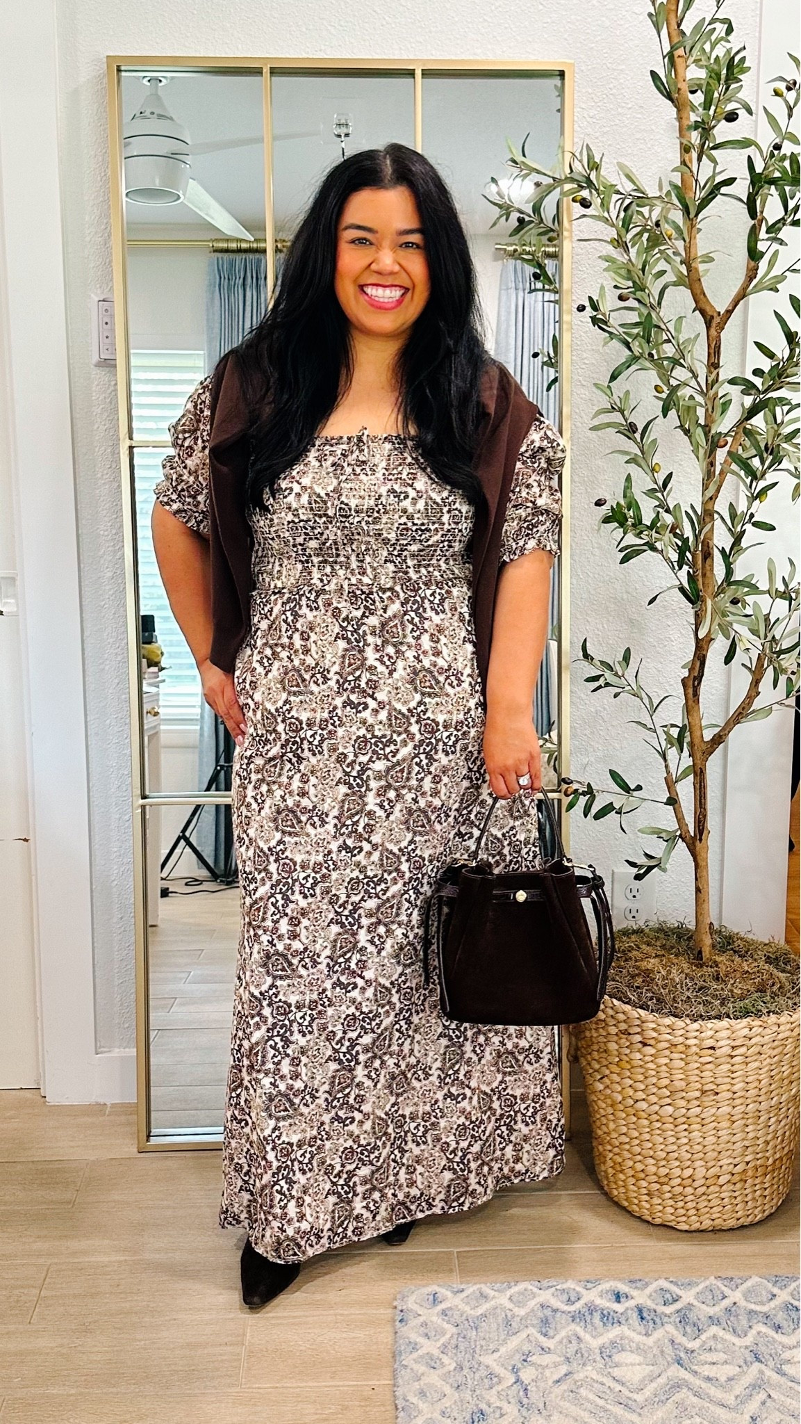 The perfect look for fall! I love this smocked dress. 

Fall outfit ideas, fall looks, fall dress, fall handbag, Smiles and Pearls

#LTKootd #LTKOver40 #LTKMidsize