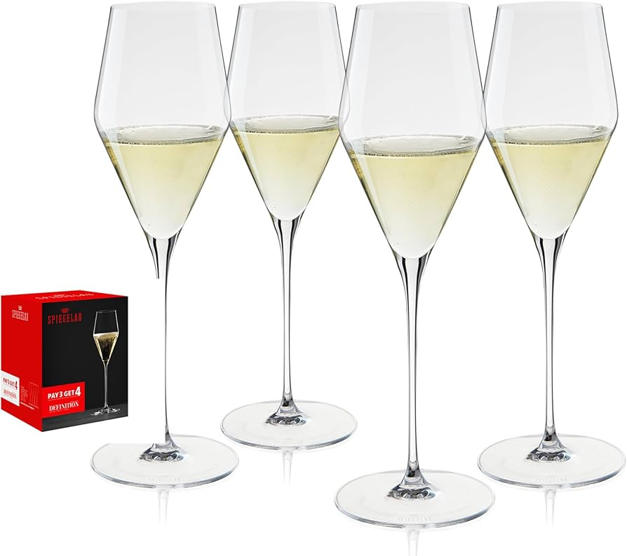 Spiegelau Definition Champagne Flutes, Elegant Crystal Champagne Glasses Gift Set, Perfect for Pr... | Amazon (US)