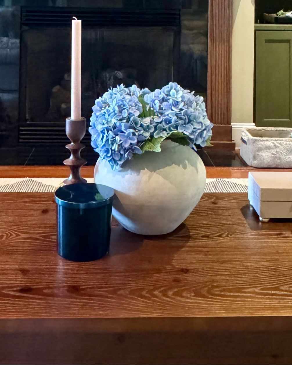Simplicity. Incorporating darker warmer tones into my decor to slowly prepare for fall. Bl💙🩵🤎 🍂

Hydrangeas and my table are from Amazon. All other home decor from Home Goods.

#LTKSeasonal #LTKHome