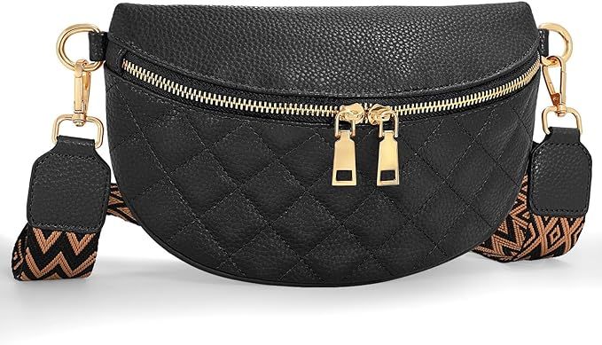 WERFORU Small Crossbody Sling Bag for Women Fanny Packs Faux Leather Chest Bag for Travel | Amazon (US)