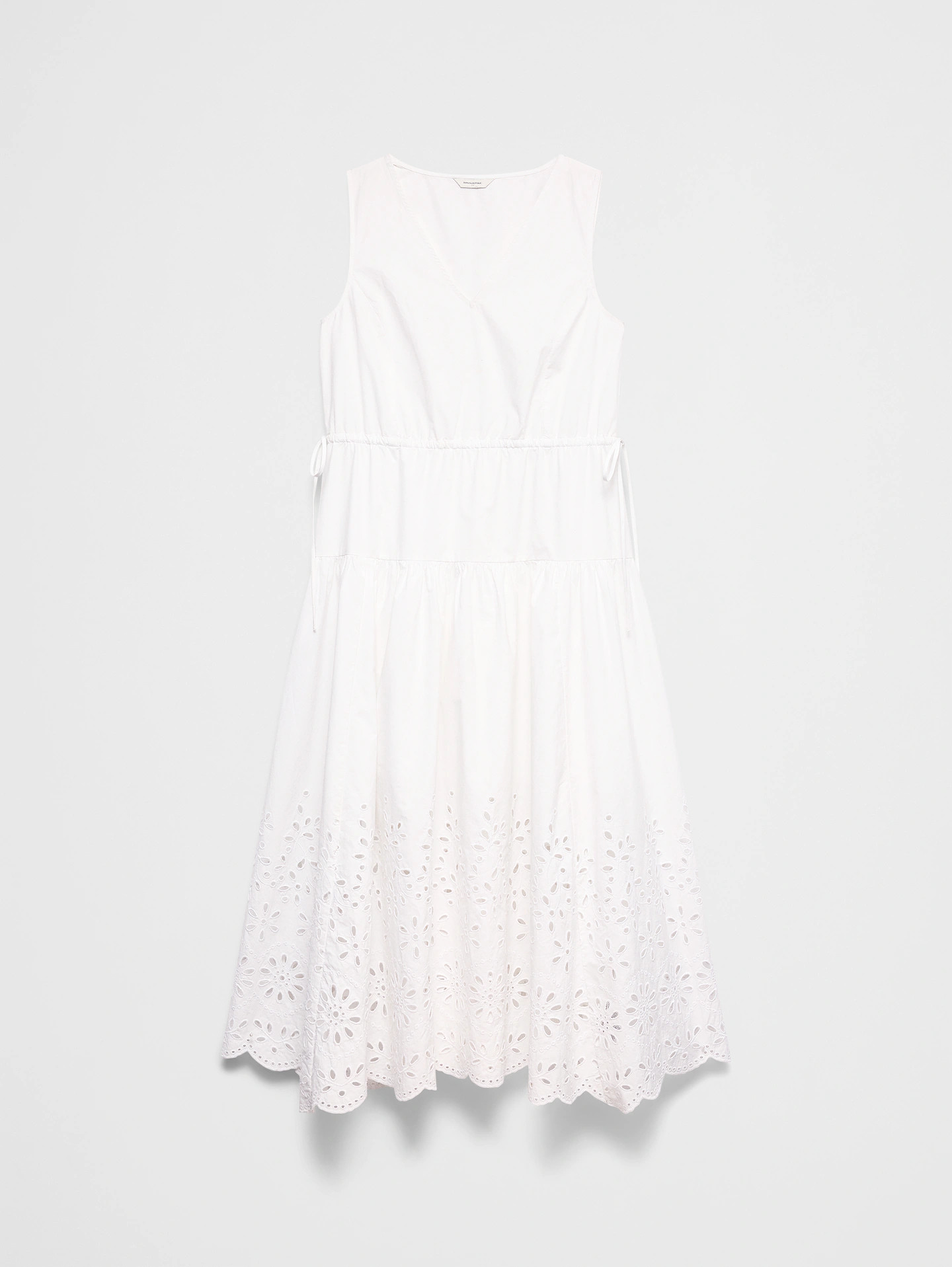 Poplin Eyelet-Hem Midi Dress | Banana Republic Factory